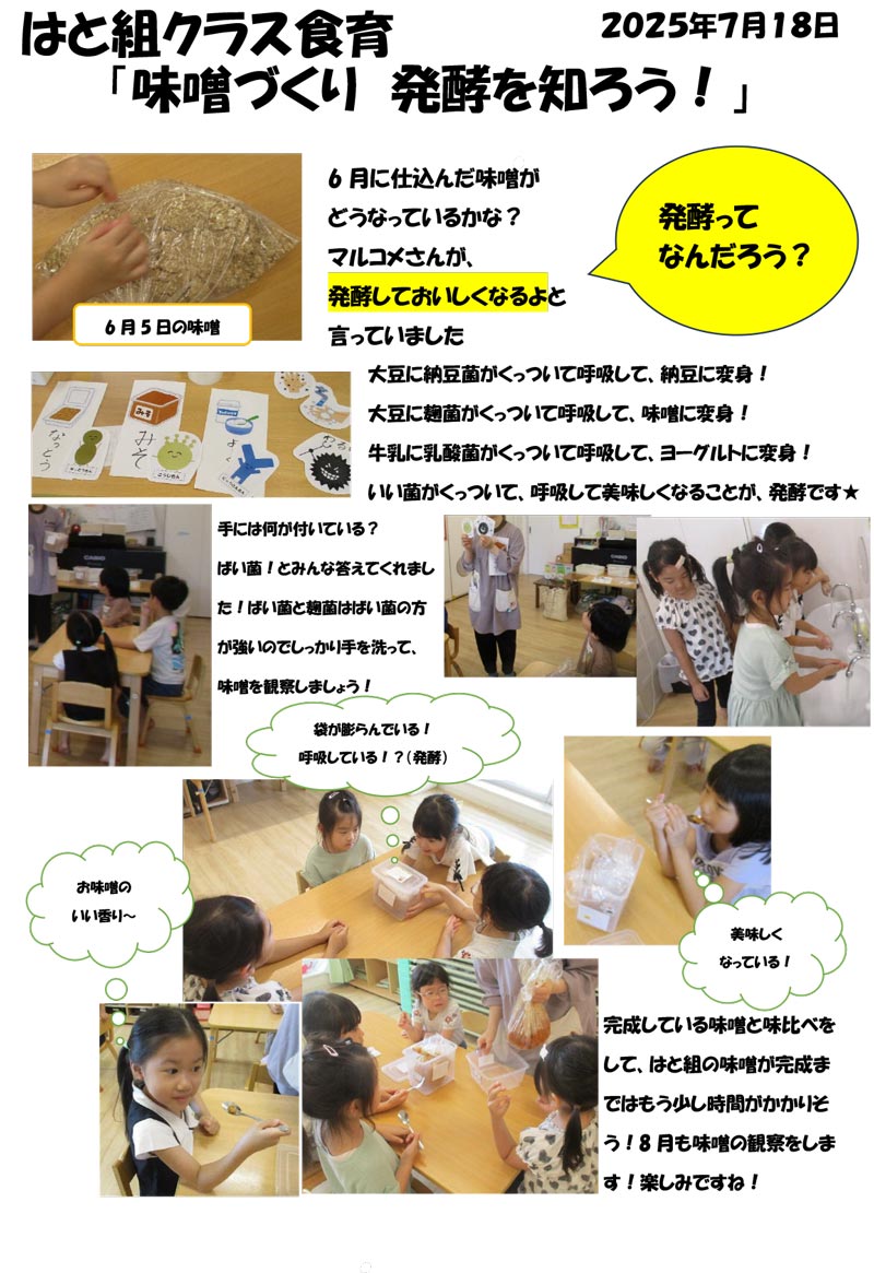 〈はと組〉味噌づくり 発酵を知ろう！