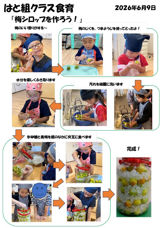 〈はと組〉梅シロップを作ろう！