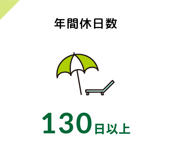 年間休日数 130日以上