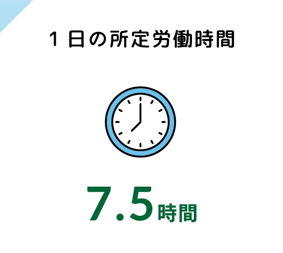 1日の所定労働時間 7.5時間