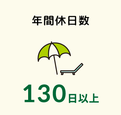 年間休日数130日以上